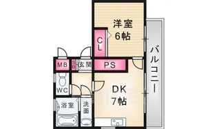 北口ハイツ【1階】の間取り