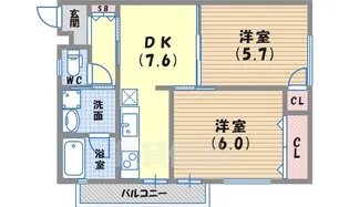 YAO.RE甲子園【1階】の間取り