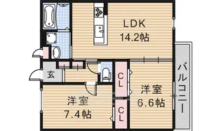メゾンドォール・サライ【1階】の間取り