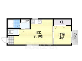 F maison住之江【3階】の間取り