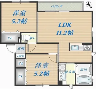 金岡ハウス【2階】の間取り