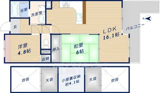 ネオハイツ富雄【7階】の間取り