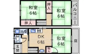 兵庫県伊丹市大野1丁目【テラスハウス】の間取り