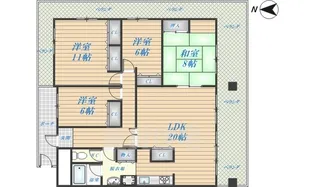 大阪府東大阪市荒川3丁目【マンション】の間取り