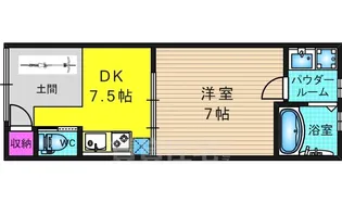 エルベコート東山七条【1階】の間取り