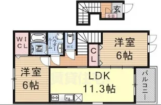 2LDKの間取り画像