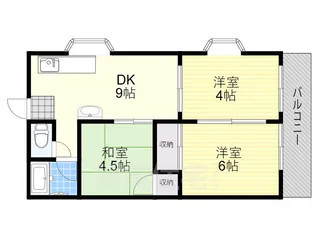 コーポラス清水丘【204号室】の間取り
