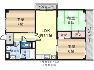 セラヴィ津久野【4階】の間取り