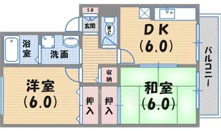 ティエラ甲東園【1階】の間取り