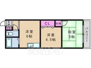 メゾンド西宮【4階】の間取り