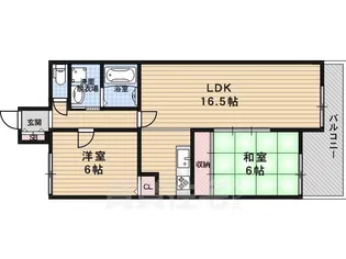ボンエルフ嵯峨【3階】の間取り