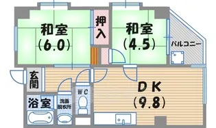 西宮パールハイツ【2階】の間取り