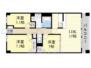 ソーラスフロント富船【2階】の間取り