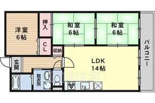グリーンハイム千里2【7階】の間取り
