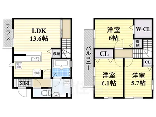 saint-fleur【1階】の間取り