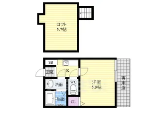 ロフティ四条大宮【1階】の間取り