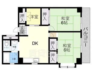 鳴尾ハイツ【3階】の間取り