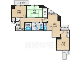 大晋メゾネ西陣今出川【5階】の間取り