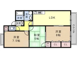 リヴェール深沢【1階】の間取り