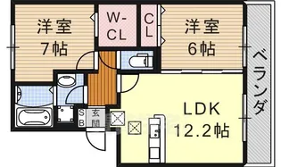 ラフィーネ野立【1階】の間取り