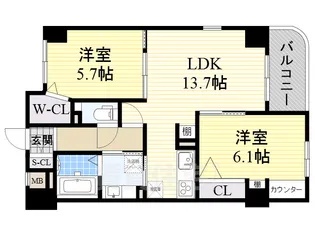 大阪府堺市中区新家町【マンション】の間取り