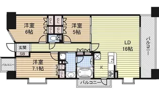 LASANTE東白壁【12階】の間取り