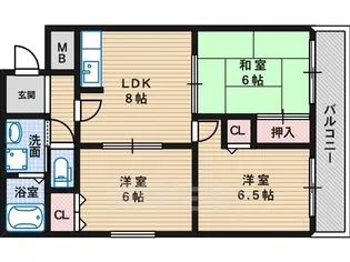 松岡ビル北花田【3階】の間取り