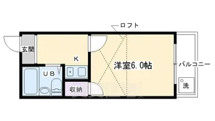 グローリーハイツ東福寺【1階】の間取り