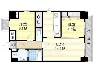 アロハパレス【8階】の間取り