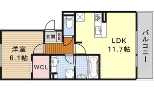 アバンサール【1階】の間取り