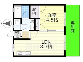 曽根グリーンハイツ【1階】の間取り