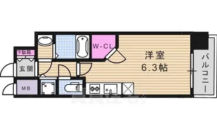 クレアート大阪トゥールビヨン【3階】の間取り