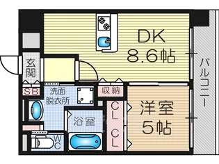 ラグゼ新大阪1【8階】の間取り
