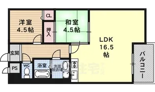 ドミール東寺【5階】の間取り
