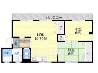 西町ハイツ【3階】の間取り