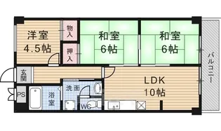 足立ハイツ竹田【3階】の間取り