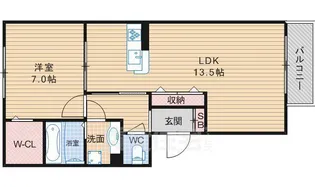 大阪府大阪市東住吉区公園南矢田4丁目【アパート】の間取り