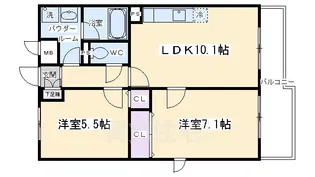 エスポアール西大路【1階】の間取り