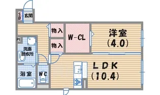 Brama甲東【1階】の間取り