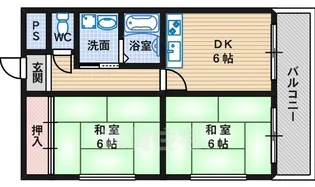 エクセル長居【2階】の間取り