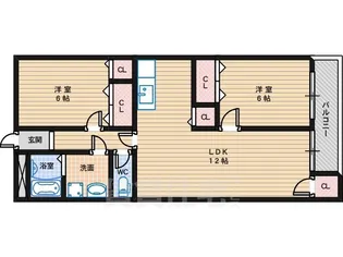 大阪府大阪市住吉区山之内3丁目【マンション】の間取り