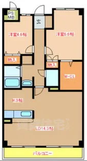 サンラトール甲陽園【3階】の間取り