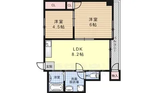 ウエストハイマンション西院【1階】の間取り
