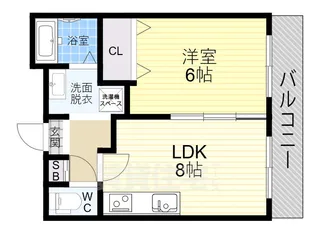 大阪府大阪市東住吉区湯里5丁目【アパート】の間取り