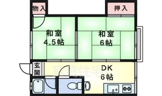 ビスタ岸部ハイツA棟【2階】の間取り