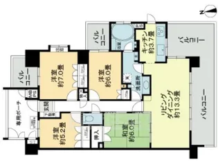 ALATO白壁東【6階】の間取り