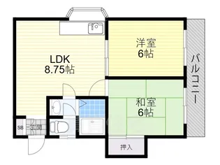 2DKの間取り画像