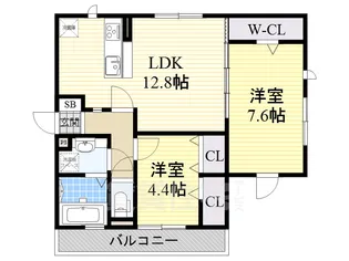 大阪府堺市堺区三宝町3丁【アパート】の間取り