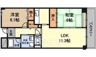 デセンテ上新庄【6階】の間取り