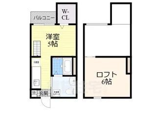 大阪府堺市堺区二条通【アパート】の間取り